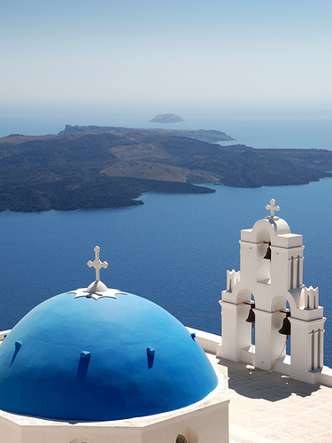 SANTORINI IGLESIA CRUCEROS ISLAS GRIEGAS
